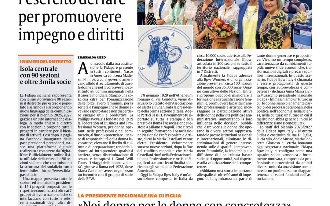 FIDAPA, in Sicilia l’esercito del fare per promuovere impegno e diritti