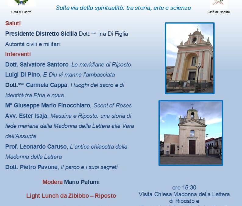 Si svolge a Riposto il progetto ” La via dei santuari in Sicilia”